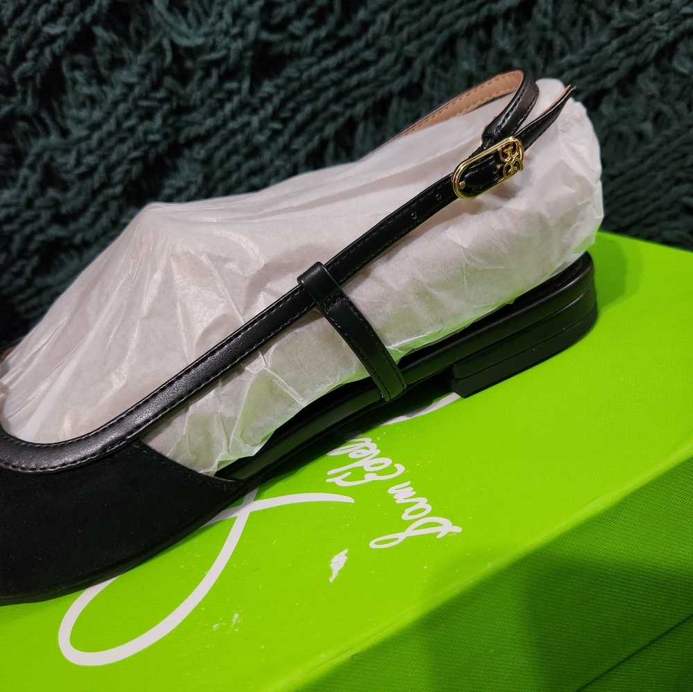 Sam Edelman Womens Cohen Black Suede Slingback Flats with Pointed Toe NWT - Picture 4 of 7